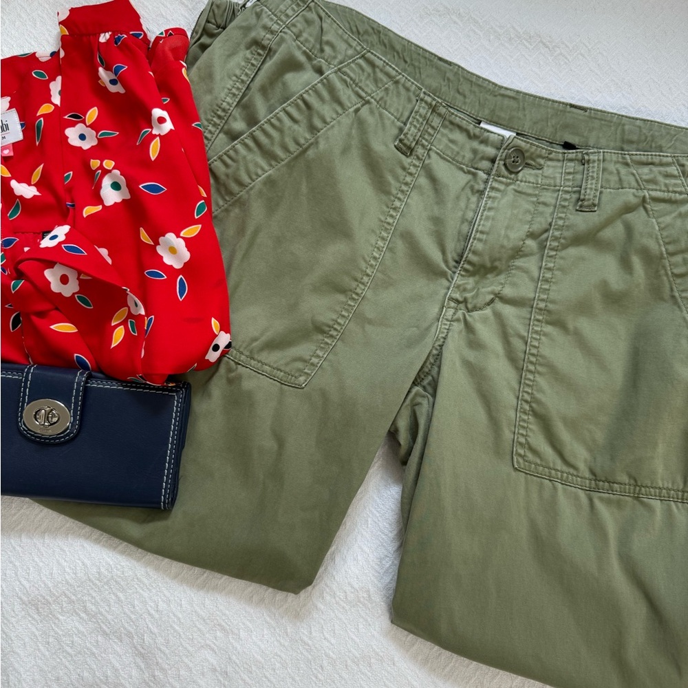 CAbi Olive Green Ankle Cargo Pants